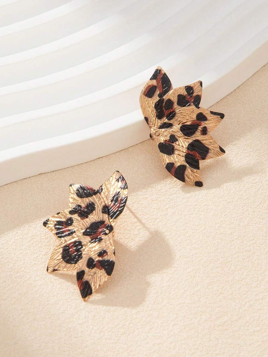 1 Đôi Bông Tai Họa Tiết Da Báo Phong Cách Âu Mỹ Mới, Bông Tai Thiết Kế Độc Đáo Hàng Ngày Sang Trọng - Nhiều màu - Xem 1