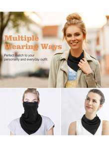 1 Piece /2 Pieces /3 Pieces Scarf Mask Bandana With Ear Loops , Neck Gaiter Balaclava Dust UV Sun Protection Outdoors Face Mask For Women Men Balaclava Headbands Ski Masks - A - View 7