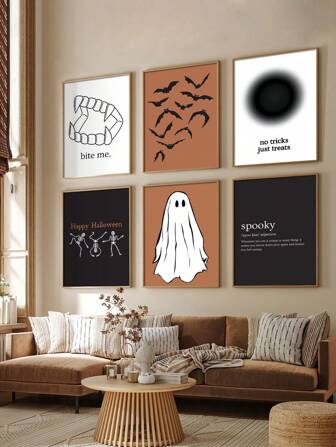 1PC Canvas Poster, Bathroom Bedroom Office Living Room Home Wall Decor, Halloween Decor, Frameless