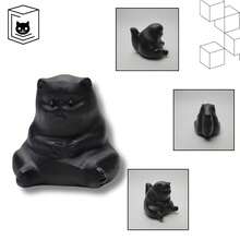 Black Cat Statue Resin Ceramic Decoration Piece Sculpture Ornament - 黑色 - 查看 2