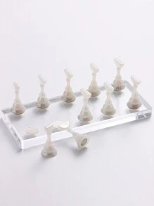 1pc Magnetic Nail Art Practice Display Stand Transparent Gold And Silver Aurora Nail Stand Acrylic Transparent Base Nail Art Display Stand Practice Tools Suitable For Beginners DIY False Nails Nail Art Salon Nail Supplies