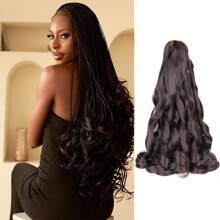 高温法式卷发辫 16/20/24 英寸松散波浪钩针编织发片 1/4/6 件预拉伸弹力编织发片 75 克/包 女士合成钩针编织发片 盒状辫子 渐变金色 绿色 蓝色