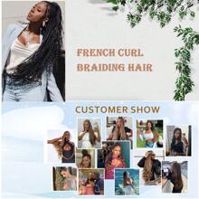 高温法式卷发辫 16/20/24 英寸松散波浪钩针编织发片 1/4/6 件预拉伸弹力编织发片 75 克/包 女士合成钩针编织发片 盒状辫子 渐变金色 绿色 蓝色