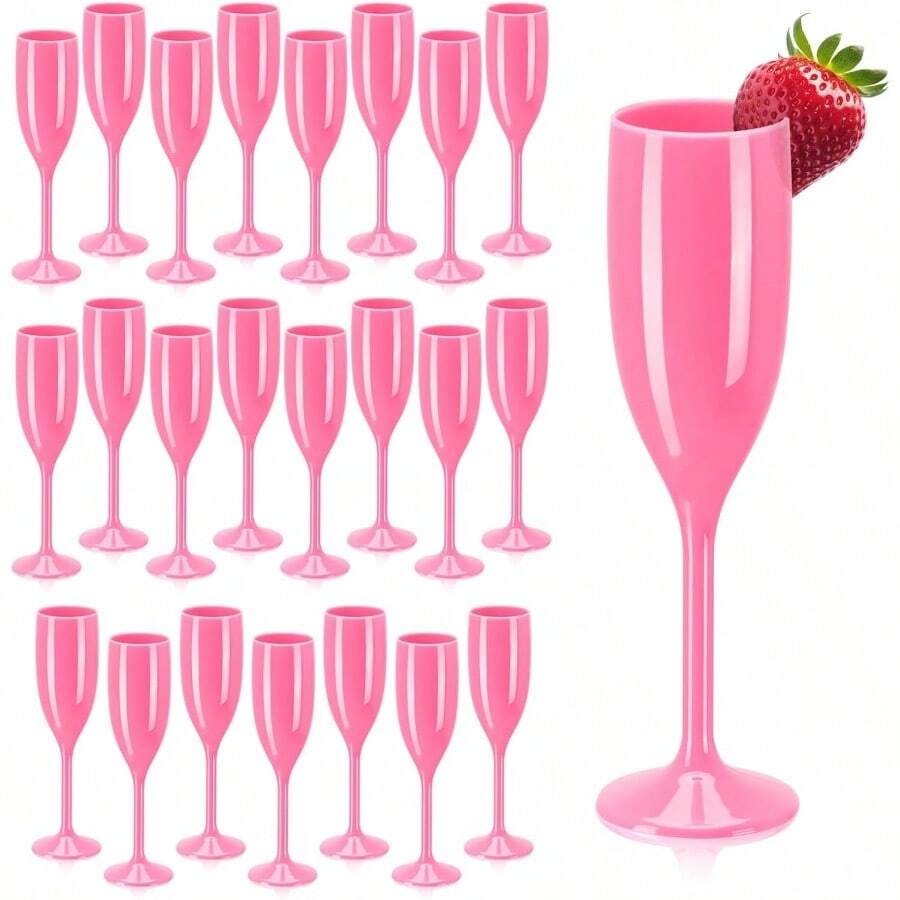 优质水晶手工酒杯，超薄工艺，无可挑剔的经典高脚杯，耐用的塑料葡萄酒/果汁玻璃器皿，适合家庭、露营、派对 - 彩色 - 查看 1