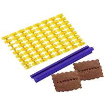 1 Bộ Khuôn in hình chữ cái tiếng Anh + số + biểu tượng dùng để làm bánh & nướng bánh quy, in chữ, thông điệp chúc phúc, dụng cụ in DIY - Màu vàng - Xem 3