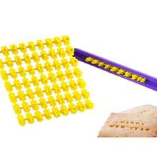 1 Bộ Khuôn in hình chữ cái tiếng Anh + số + biểu tượng dùng để làm bánh & nướng bánh quy, in chữ, thông điệp chúc phúc, dụng cụ in DIY - Màu vàng - Xem 2