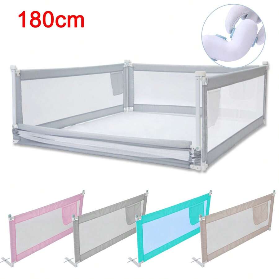 180CM Bed Guards Folding Bed Rail Protection - Beige - View 1