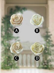 情人节创意立体玫瑰造型模具，用于制作手工蜡烛香薰花花束、石膏香薰饰品、拍照背景道具等，可爱又好玩，有助于清新空气，提升居家氛围及拍照环境道具 - 白色 - 查看 4