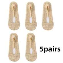 Sports Outdoor 5 Pairs Solid Lace No Show Socks, Breathable Invisible Non-Slip Low Cut Ankle Socks,Girls Lace Trim Boat Socks, Comfortable Breathable Socks,Women's Socks,Suitable For Light Shoes,High-Heeled Shoes