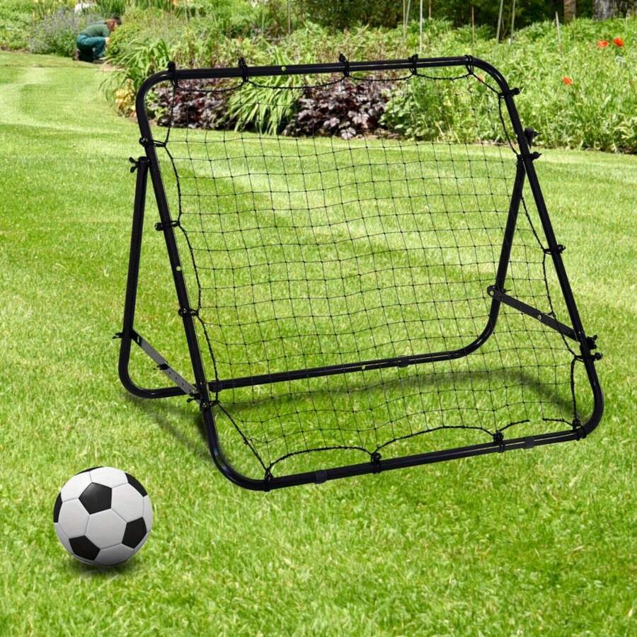 Black Rebounder Net Practise Soccer Kickback Target Goal Teens Adults Training - Variant1 - View 1