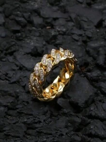 1 件时尚链环设计情侣戒指，时尚男士珠宝礼物，适合日常佩戴、派对、节日、生日 - 戒指 - 查看 13