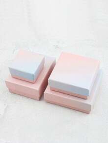 1pc Pink To Blue Gradient Gift Jewelry Box, Jewelry Gift Packaging Box, Necklace Jewelry Storage Box, Ring Jewelry Box - Multicolor - View 3