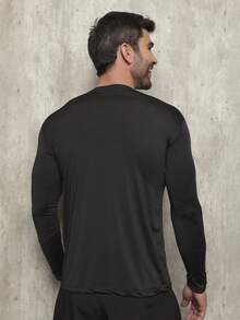 UV Shirt Long Sleeve Sun Protection 50 Unisex Fitness Gym Crossfit Training - 黑色 - 查看 5
