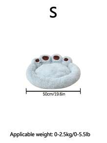 1 pièce de lit pour animal de compagnie en peluche longue et épaisse en forme de patte d'ours, respirant et chaud, avec doublure. Tapis de sommeil sécurisant pour chats ou chiens de taille moyenne/grande, convient pour toutes les saisons.
