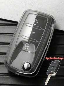 1 pieza Funda Protectora de Llave Plegable de Coche TPU, Con 3 Botones, Adecuada Para Accesorios de VW Para Polo Para Golf Para Passat, No Adecuada Para Coches Peugeot, Por Favor Consulte la Imagen de Botones Correspondiente Mostrada en la Imagen Principal Antes de Comprar - Multicolor - Ver 8