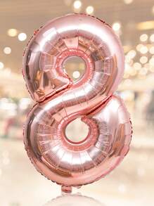 1set Number Shaped Balloon, Rose Gold Plastic Creative Decorative Balloon For Party,Christmas - Rose Gold - View 16