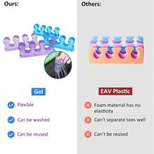 2 件（1 对）柔软硅胶手指脚趾分离器软硅胶 5 色灵活手指脚趾间隔器用于指甲油修脚工具、美甲用品、美甲工具、美甲工具、返校、指甲、按压指甲的美甲工具 - 彩色 - 查看 5