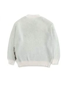 Men's Casual Graffiti Pattern Knit Pullover Sweater - Grey - View 2