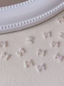 20 Pieces, New Colorful Nail Accessories, Bow Nail Accessories, Three-Dimensional Versatile White Moonlight Wearing Nail Accessories Nail Supplies Nails Nail Charms Nail Gems