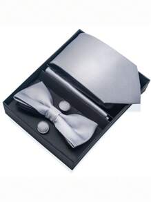 AlanKing 1 套棕色佩斯利领带、领结、口袋巾、袖扣男士礼品套装、西装配饰 - 混色 - 查看 35