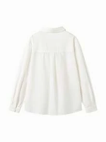 Balabala 青少年男孩衬衫，儿童长袖衬衫，刺绣上衣 - 白色 - 查看 5