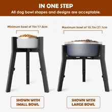 3 Giá đỡ bát đựng thức ăn cho chó và mẹ có thể điều chỉnh độ cao dành cho chó lớn và mẹ, bát đựng thức ăn cho chó và mẹ nâng cao dành cho bát đựng thức ăn rộng 7-10,7 inch/17,8-27,1 cm, giá đỡ bát đựng thức ăn cho chó và mẹ bằng kim loại (Không bao gồm bát) - Ống vuông - Xem 4