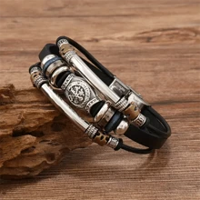 Brazalete de PU con diseño de cierre casual con aspecto vintage - Estrella - Ver 2