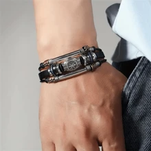Brazalete de PU con diseño de cierre casual con aspecto vintage - Estrella - Ver 4