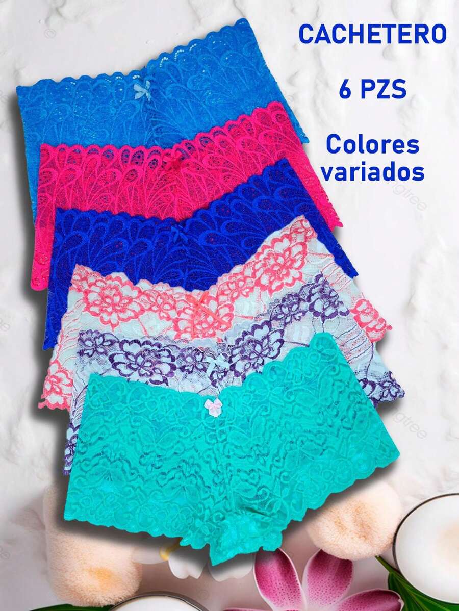 Cacheteros de Encaje con Motivo Variado- Pack de 6 - Multicolor - Ver 1