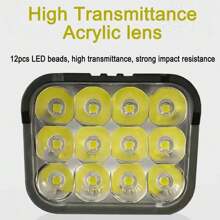 1 pieza Luz frontal de bicicleta con 12 LED recargable por USB, bocina de 140 dB y pantalla digital - Negro - Ver 2