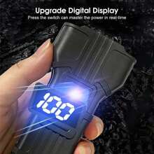 1 pieza Luz frontal de bicicleta con 12 LED recargable por USB, bocina de 140 dB y pantalla digital - Negro - Ver 6