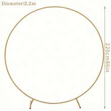 1 Set Round Gold Backdrop Stand - Metal Balloon Arch Kit Suitable For Birthday, Wedding, Bridal Shower, Graduation, Anniversary, Baptism, Summer Themed Party, Home Decor, Valentine's Day, Halloween, Christmas, Thanksgiving - Gold - View 14