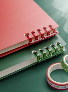 1pc 120-Page Fresh Flip-Over Spiral Notebook,A5 Size Student Memo Pad,Removable Coil,Non-Scratch Back To School - Multicolor - View 5