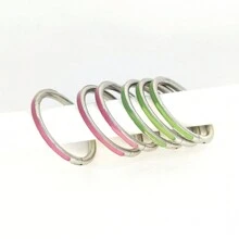 ADYJELY 1 件 16G 铰链鼻环圈防过敏不锈钢响片段隔膜鼻孔/唇/腹部穿孔首饰粉色、绿色软骨圈、耳屏耳甲圈耳轮耳钉、耳垂耳环 6 毫米 8 毫米 10 毫米女士身体穿孔首饰 - N073 - 查看 3