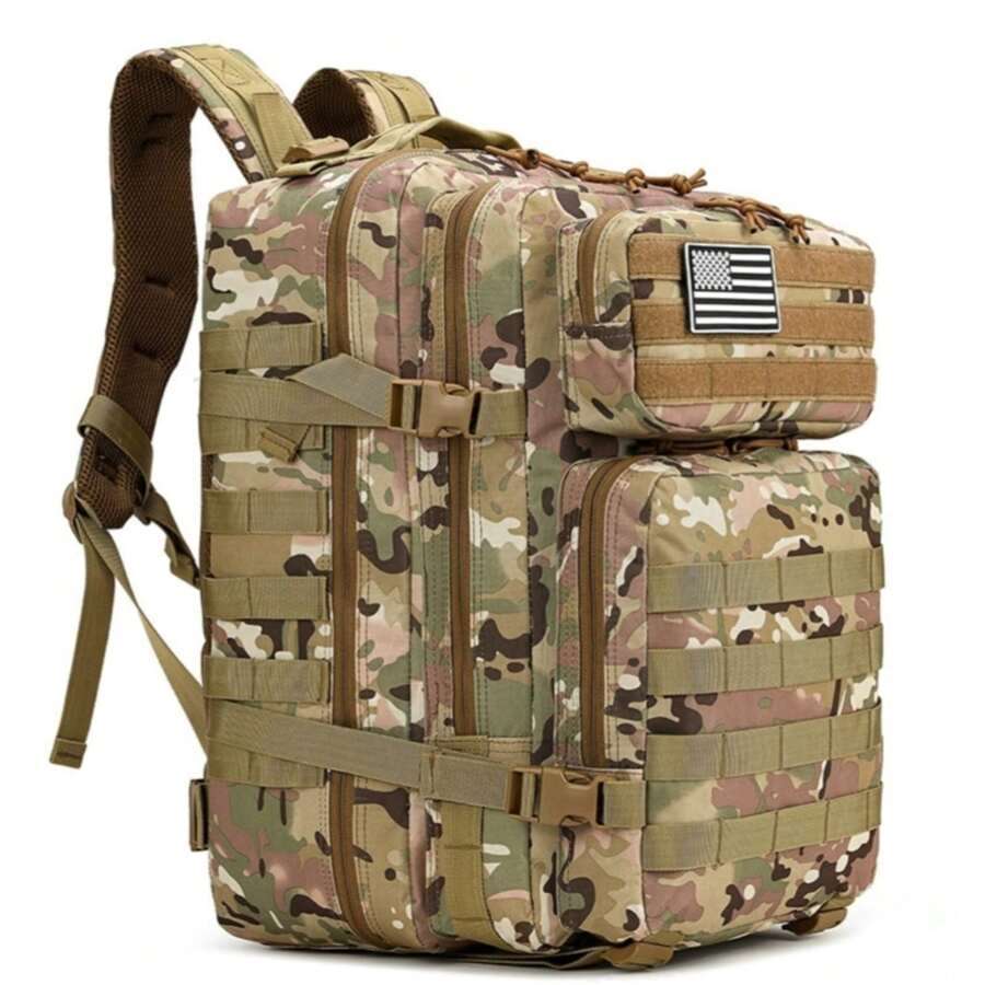 50 Liter Reinforced Waterproof Tactical Military Backpack + 1 BRAZIL PATCH - 彩色 - 查看 1