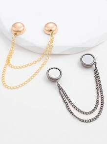 1 件装链条磁扣精致胸针扣卷起裤腿合金 DIY 缝纫用品钩短裤裤腿固定夹闭合装置万圣节 - 彩色 - 查看 8