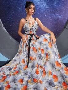 Vestido de noche formal para mujer (estilo con adornos), vestido de graduación, para invitado de boda, graduación, cena - Multicolor - Ver 2