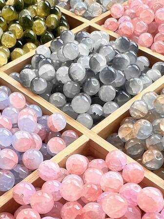 30pcs 10mm Jade Glass Beads For DIY Bracelet Jewelry Making, Clothing Decoration