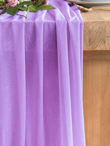1 chiếc khăn trải bàn màu trơn, khăn trải bàn Boho Rustic bằng vải voan dùng để trang trí tiệc cưới Phục sinh Mùa hè Tốt nghiệp Năm mới Giáng sinh Halloween Tiệc sinh nhật Khăn trải bàn - Màu tím - Xem 3