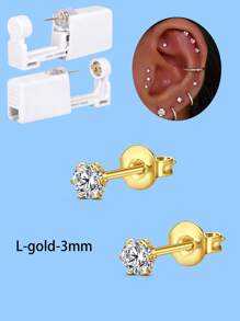 2-4pcs Ear Piercing Kit Disposable Ear Piercing Gun Kit Self Piercing Gun And Build-In 4mm 5mm Crown Star Earrings Stud DIY At Home Ear Piercing Gun - Hypoallergenic, And Painless - Multicolor - View 24