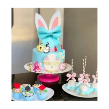 LaVenty Alice Cake Decoration Party Supplies Favors Bunny Birthday Cake Decoration Alice In Onederland Cake Topper Birthday Gender Reveal Party Decoration - Màu xanh lam - Xem 5