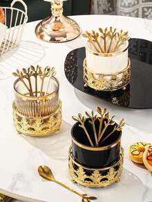 1set Stainless Steel Dessert & Coffee Spoons, 6pcs - Multicolor - View 2