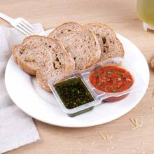 50 piezas Contenedor de condimentos de doble compartimento, caja desechable para salsa, caja para condimentos, taza, caja de plástico para salsa de inmersión, aceite y vinagre, caja para salsa de chile, contenedores para aderezos para ensalada, para fiestas de Navidad, decoraciones navideñas, regalos de Navidad, fiestas de Halloween, decoraciones de Halloween, regalos de Halloween, oferta del - Multicolor - Ver 9