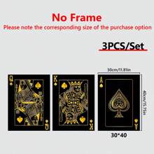 3pcs Canvas Poster, Modern Art, King, Queen & Ace Playing Cards Painting Wall Art Canvas Painting, Ideal Gift For Bedroom Living Room Kitchen Corridor, Wall Art, Wall Decoration, Fall Decor, Room Decoration, No Frame - Multicolor - View 14