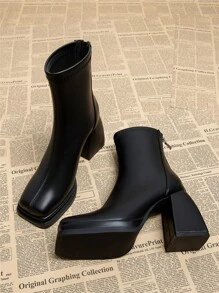 2026 Autumn New Arrival Women's Elegant Boots, Chunky Heel High Heels, Versatile Casual Fashion Short Boots