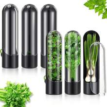 Herb Saver For Refrigerator, Herb Saver Pod, Vegetable Preservation Bottle, Fresh Herb Keeper For Cilantro, Mint, Parsley, Asparagus, Keeps Greens Fresh For 2-3 Weeks