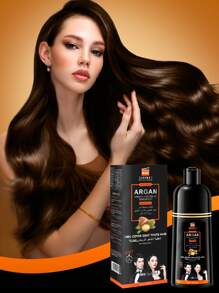 Hair Dye Shampoo For Gray Hair 100ml, Instant Plant-Based Dye, Long-Lasting Color Dye Shampoo, Gentle Formula, Nutritious - Dark Brown - View 1