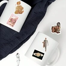 TiTiPaPa 20 件经典 90 年代女孩日记剪贴纸装饰笔记本水杯日记滑板吉他手提箱摩托车经典玩具剪贴簿 DIY 学生文具贴花 - 青檸色 - 查看 11