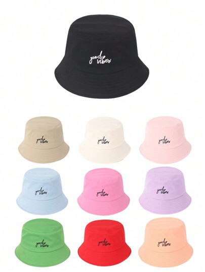 قبعة دلو نسائية بسيطة بتطريز إنجليزي على صفين، قبعة دلو موحدة لجميع المواسم، للارتداء اليومي والسفر والأنشطة الرياضية في الهواء الطلق