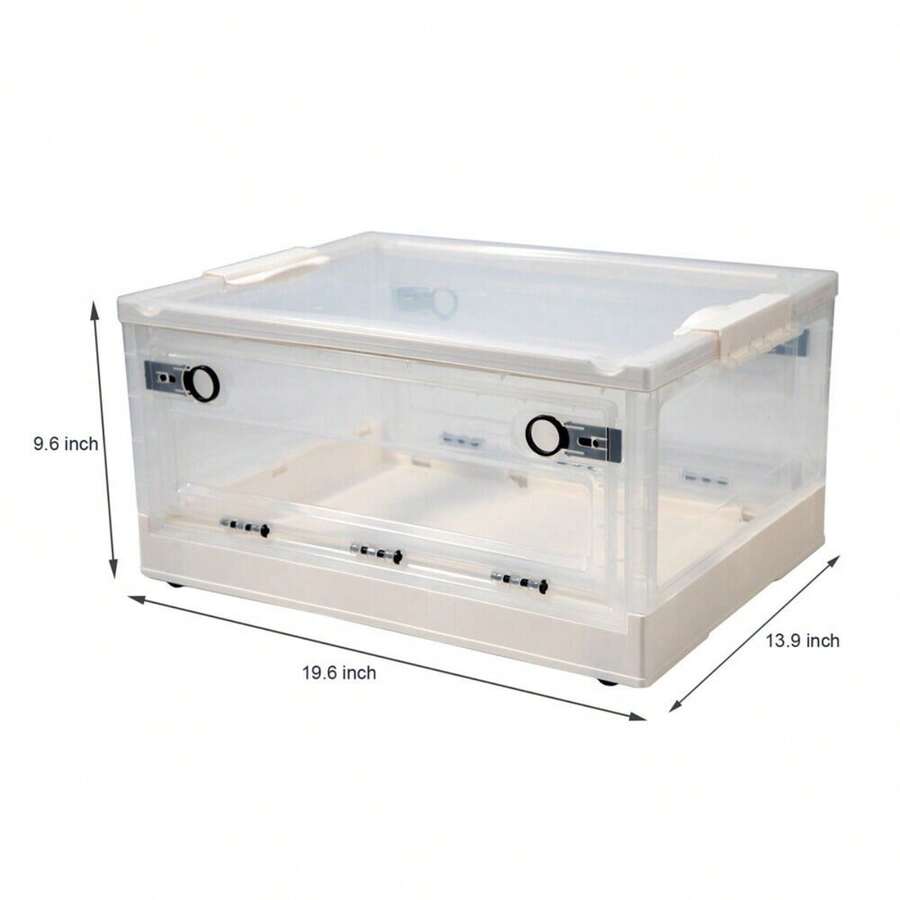 CNCEST Clear Plastic Storage Bin Large Stackable Collapsible Storage